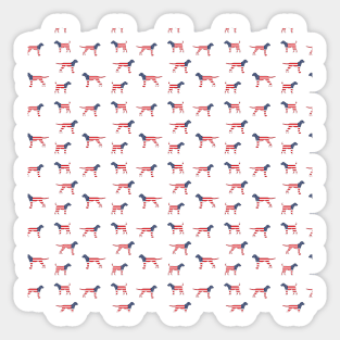 USA Flag Dogs Sticker